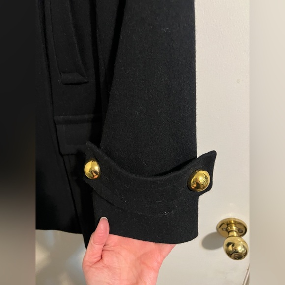 Via by Via Spiga Military Style 3/4 Length Long Pea Coat | Black | Size Medium - Picture 4 of 12